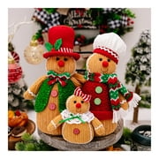 Awoscut Christmas Gingerbread Man Ornaments 3 in 1 Family Adorable Decorations for Party Home Office Tabletop